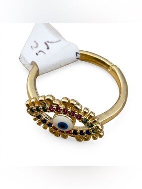 Evil Eye Ring with Multicolor Stones